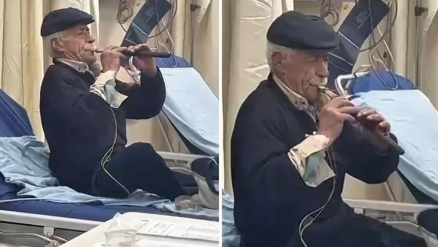 ACİL SERVİSTE ZURNA ÇALARAK MORAL BULDU